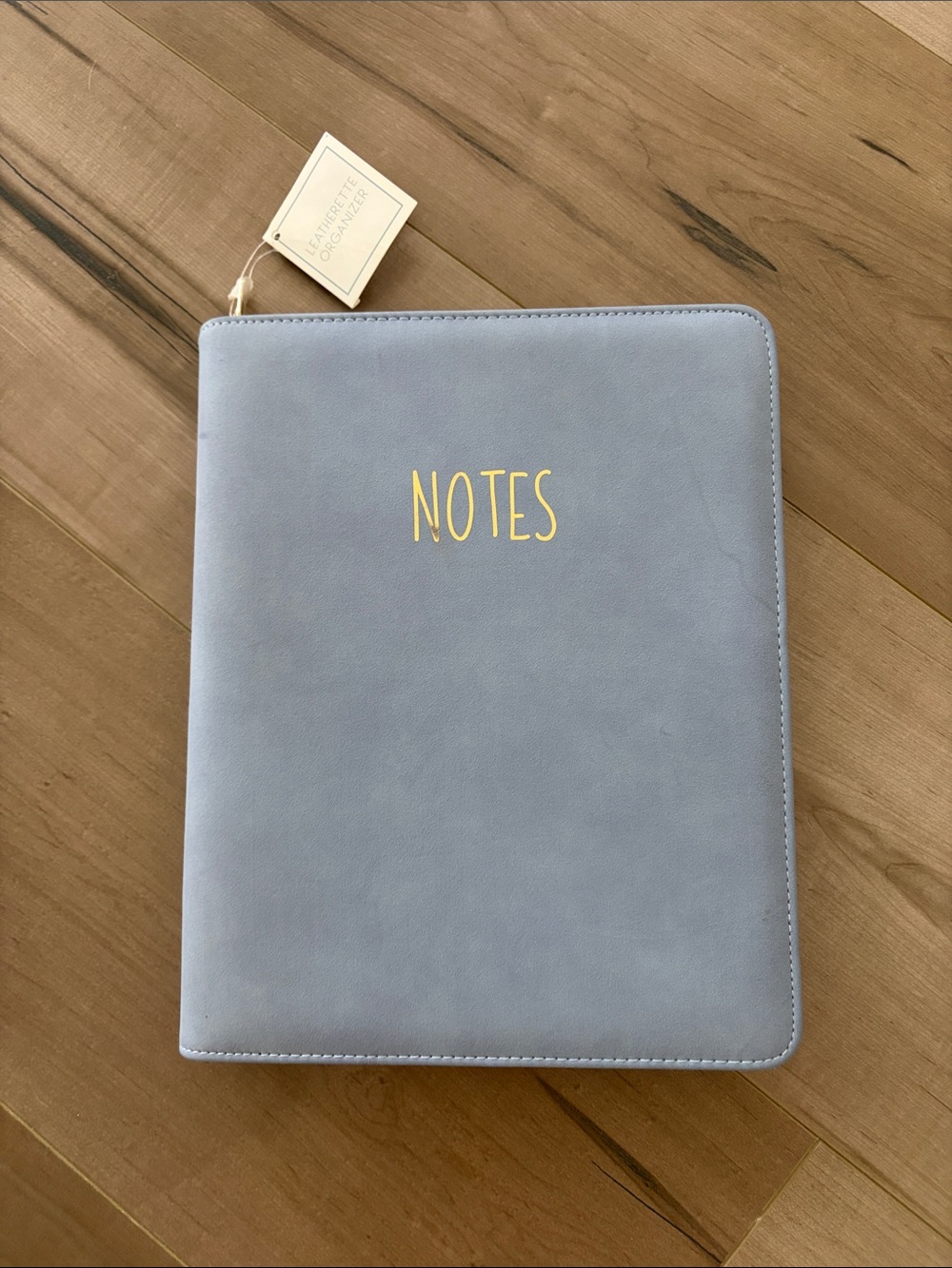 NOTES Zip Journal - Light Blue Faux Leather